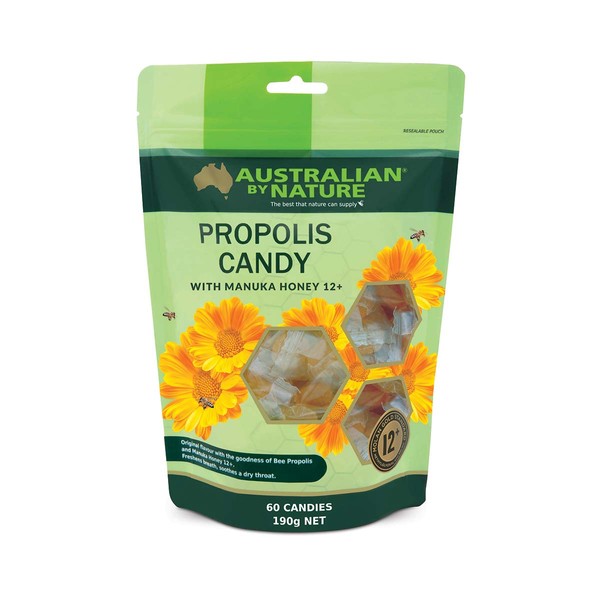 Australian By Nature Propolis Candy with Manuka Honey 12+ (MGO 400) 60 Bag