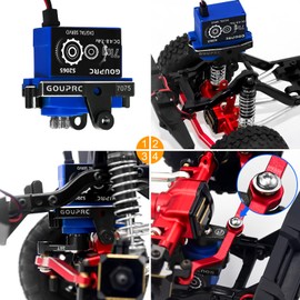 GOUPRC RC Digital Micro Servo Metal Gear Servo with Mount and Servo Horn for 1/18 TRX4M Servo RC Car Upgrade Parts (Black)