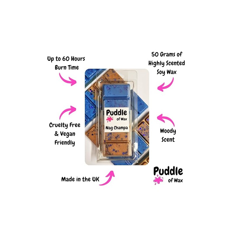 Puddle of Wax - Nag Champa Soy Wax Melt Snap