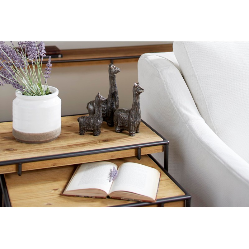 Deco 79 Metal Llama Decorative Sculpture Home Decor Statues, Set