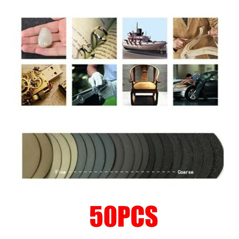 SPORTARC 50pcs 75mm 400/600/800/1500/2000/2500/3000/4000/5000/7000 Grit Hook and Loop Sanding Discs
