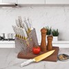 Kitchen Knife Set Non Stick Knives with Block, Serrated Steak