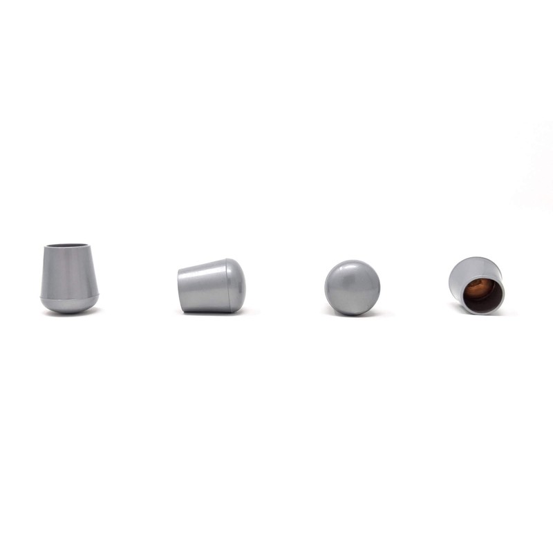 14mm Rubber Feet, Grey Tube End Caps, Pack of 4