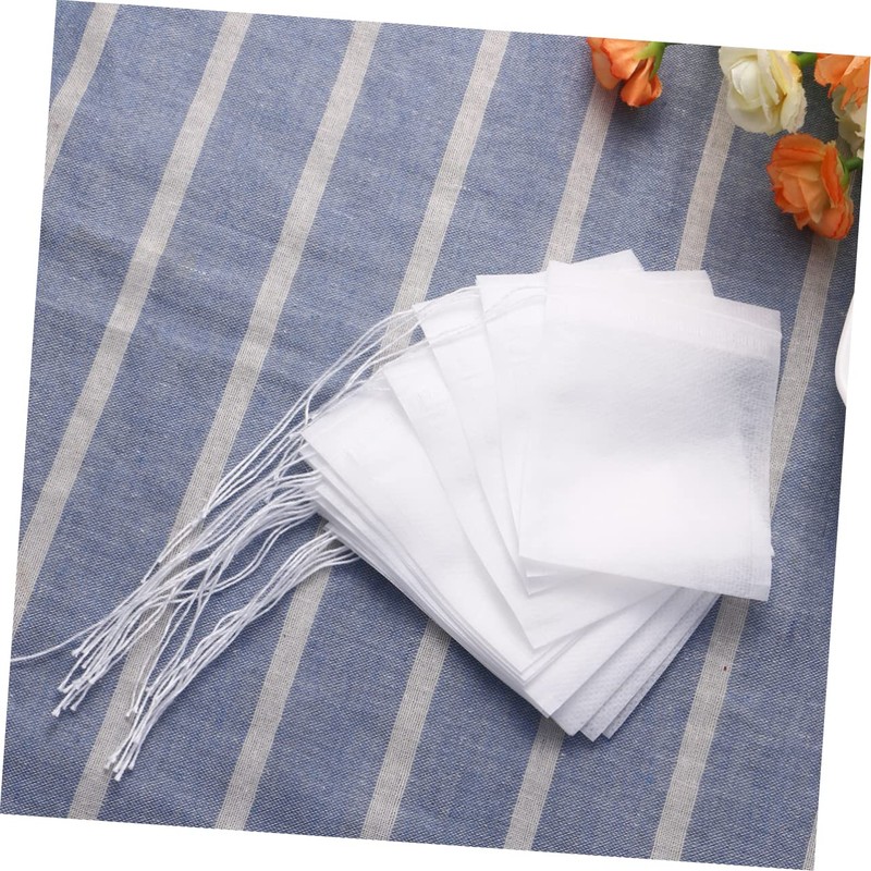 Ciieeo 100pcs Non-Woven Drawstring Tea Filter Bags for Loose Leaf