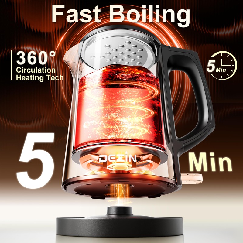 Dezin 0.8L Electric Kettle, Small Electric Kettle with Double Wall