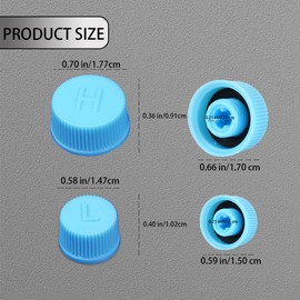 HQRNYP 2PCS Blue Replacement Valve Caps for Car Air Conditioning, Car Refrigerant Caps, Leakproof R134a AC High & Low Pressure Port Caps, Auto AC A/C System Valve Core Dust Covers Set Fit Cars (4PCS)
