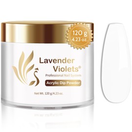 Lavender Violets 120g White Acrylic Powder Large Capacity Acrylic Nail Powder Polymer Professional Acrylic Application for Nail Extension Strengthen 2in1 3D French Nail Carving Manicure L002