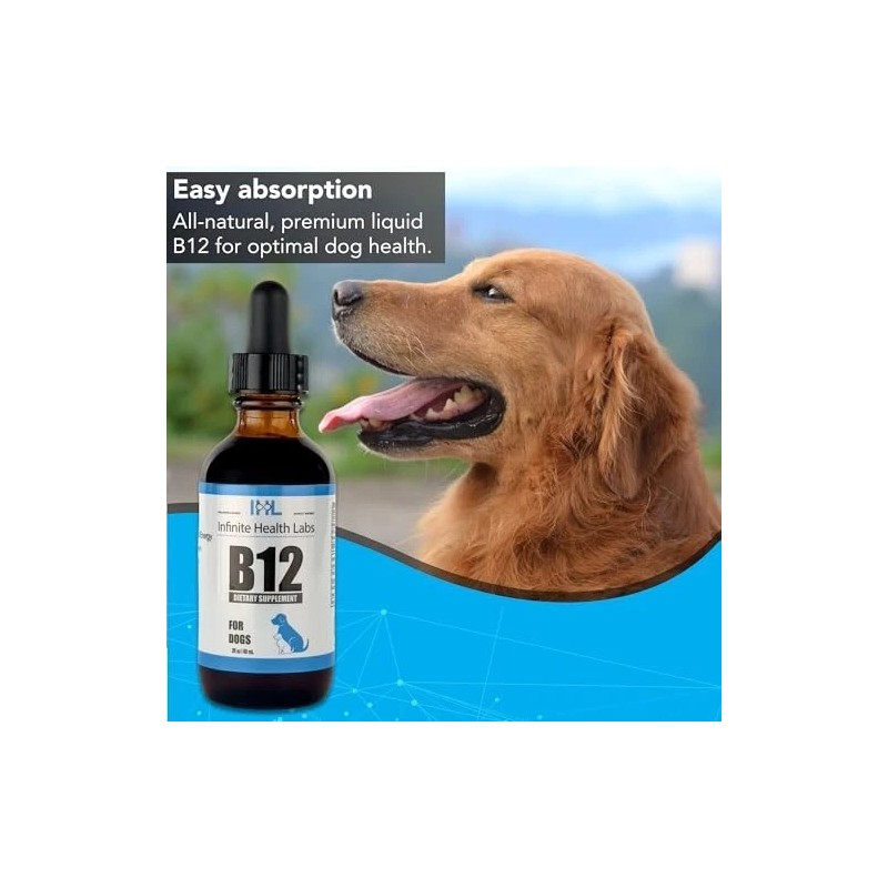 Infinite Health Labs Liquid Vitamin B-12 for Dogs - Methylcobalami