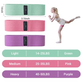 Narwhal Resistance Bands Set of 3 Fitness Bands Booty Band Gymnastics Band for Hip Leg Training Yoga Strength Training Cotton Blend Latex Yarn for Home Office Gym