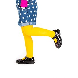 Sentelegri Girls Tights Plain Opaque 40 Denier, Age 2-12Years-18 Colours (Age 5-6, Yellow)