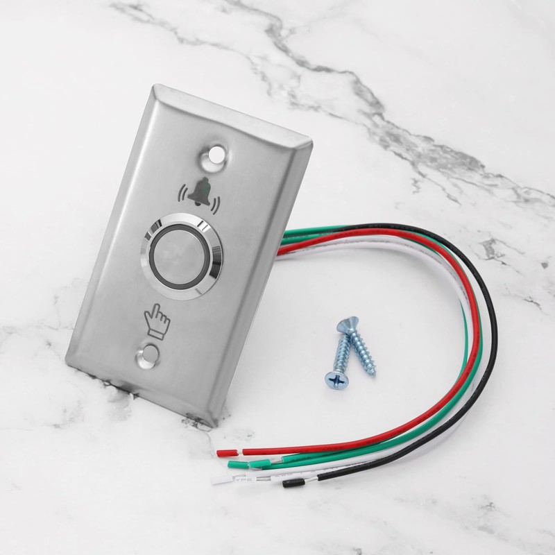YINETTECH Waterproof Door Bell Lighting Pressure Button Switch with LED