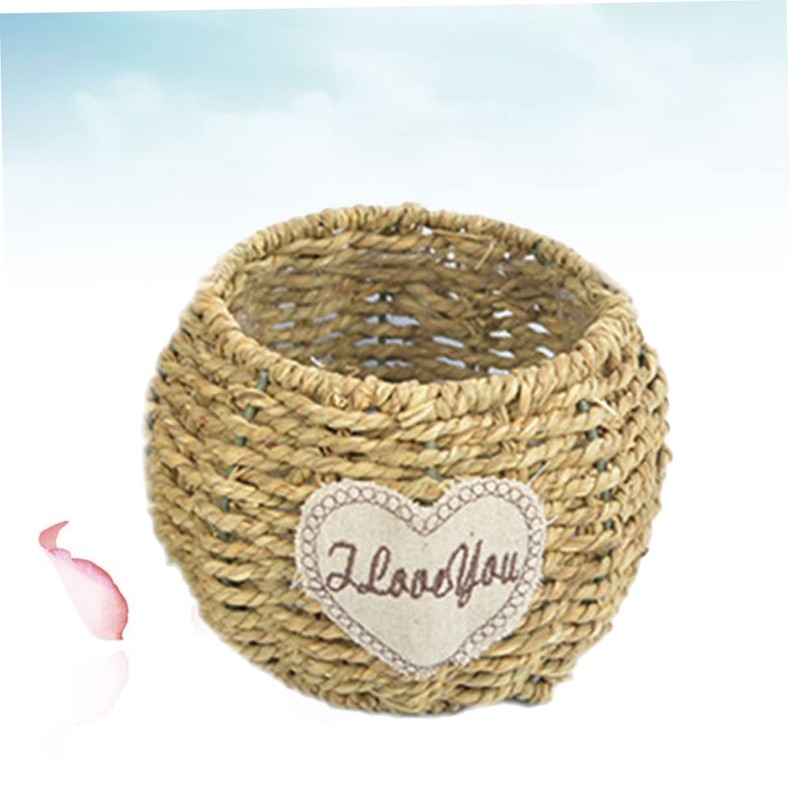 LABRIMP Collapsible Willow Basket Rustic Wicker Flower Planter Decorative Rattan