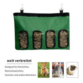 AIBAOBAO Hay Bag Rabbit, Hay Bag, Guinea Pigs, Hay Feeding Bag, 46 x 28 cm, Hay Food Bag Rabbit, with 4 Windows, Hay Storage, Rabbit for Rabbit, Chinchilla, Hamster