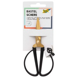 folia 776 - Craft Scissors, Gold, Approx. 14.5 cm Long, for Filigree Cutting of Paper, Cardboard, Fabric, Plants, Wool, Yarn, etc.