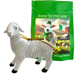 Irish Sheep Ornament St Patrick’s Decoration Little Lamb Home Figurine Ireland Souvenir Mini Statue in Matching Gift Bag