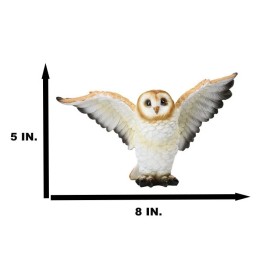 Realistic Woodlands Wildlife Common Barn Owl Bird Spreading Its Wings Statue 8"W