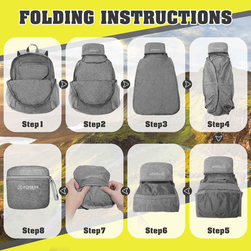 ZOMAKE 10L Lightweight Packable Hiking Backpack - Small Travel Hiking