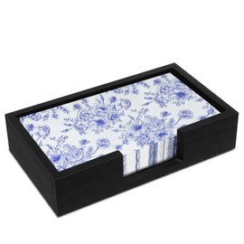 Guest Towel Holder Black, Disposable Dinner Napkin Holder, Bamboo Holder Tray for Dinner Napkins. Hand Towel Holder Disposable Hand Towel Tray, Paper Towel Holder Napkin Holder (Black)