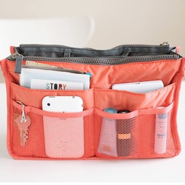 TOVINANNA Portable Toiletries Bag Double Zipper Large Compartment Organize Cosmetics Key Wallet Travel Essential