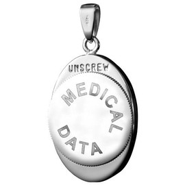 Infomedic Stainless Steel Pendant - Oval Shape (inc. Chain)