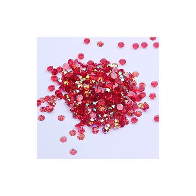MajorCrafts 2000pcs 5mm ss20 Clear Red AB Flat Back Round
