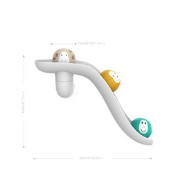 Matchstick Monkey, Bathtime Slide Set, Antimicrobial Baby Bath Toy, Easy To Grip, Sensory Learning - Slide Set (1 Slide + 3 Fun Animal Character Rocks), 12 Months Old+, White