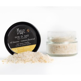 Whole Sea Salt Fleur de Sel | Flower from Natural Sea Salt from the Salins of Trapani (Sicily) | 120 g (Lemon)
