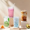 Luiaiog Glass Coffee Cups with Lids and Straws - Set