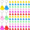 Deekin 100 Pcs Rubber Duck Keychain 2.17'' Cruise Duck Squeaky
