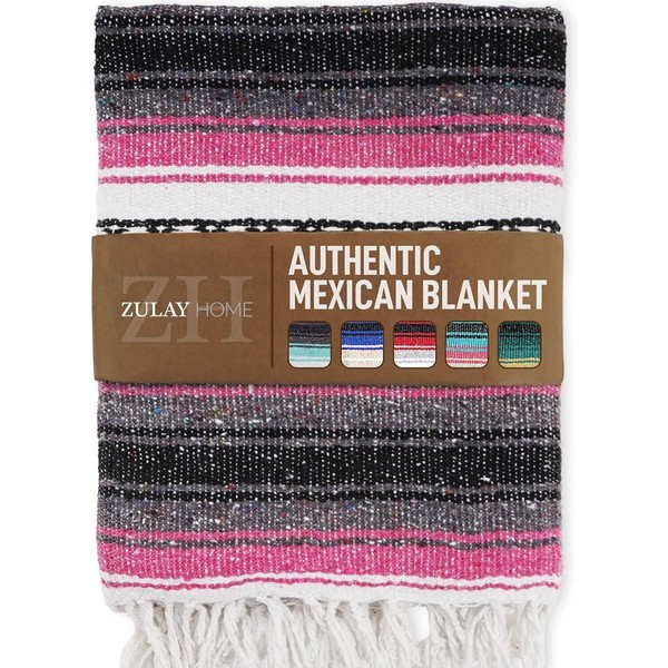 Zulay Home Authentic Mexican Blankets - Hand Woven Yoga Blanket