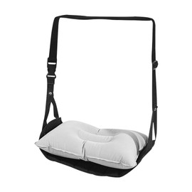 Foot Rest Aeroplane, Portable Foot Hammock Aeroplane, Portable Foot Hammock Flight, Aeroplane Footrest Foot Hammock with Inflatable Cushion, Height Adjustable Aeroplane Footrest (Black)