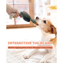 SCHITEC Squeaky Rope Dog Toys, Latex Rubber Squeak Duck Tug of War Toy, Interactive Play Puppy Stuffed Chew Toy for Small Medium Dogs