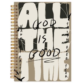 Yhtrg Christian Spiral Notebooks, God Is Good All the Time Bible Journaling Notebook, Religious Journals for Writing, Bible Notebook for Note Taking, Christian Gifts for Women Men, 5.5x8.3 Inch