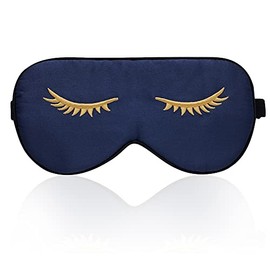 townssilk townssilk Silk Sleep mask with Adjustable Strap,Comfortable and Super Soft Eye mask Ultimate Sleeping aid navyblue pattern4