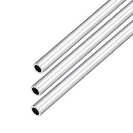 DMiotech Pack of 3 (8 mm outer diameter x 5 mm inner diameter) round tube made of 6063 aluminium, 250 mm length, metal tube for machine frame construction and DIY projects