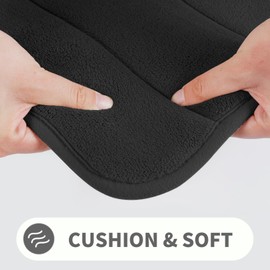 Yimobra Memory Foam Bath Mat Large Size, 51 x 81 cm, Soft and Comfortable, Super Water Absorption, Non-Slip, Thick, Machine Wash, Easier to Dry for Bathroom Floor Rug, Black