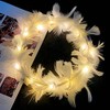 Earent Diadema de plumas LED luminosa con 3 luces LED