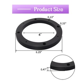 4" Dia Universal Black Plastic Speaker Spacer Adaptor Ring Mounting Bracket Fit ABS Car Stereo Speaker Spacers (2 Pcs)