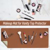 DAWNTREES Makeup Mat for Vanity,27.6"x13.8",Dual-Sided Leather Vanity Mat, Easy to