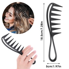 COMNICO Wide Tooth Comb, 2 Pcs Large Tooth Combs Professional Salon Shark Teeth Anti-Static Hair Combs Hairstyle Tool Accessories for Men Women Thick Wet Long Hair Wavy Wigs