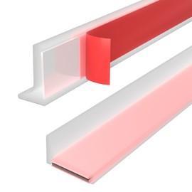 Shower Threshold Water Dam Guard - Self-Adhesive Silicone Waterproof Barrier, Leak-Proof, Flexible, Easy Installation, Customizable Length for Showers, Bathtubs, Sinks, and Countertops by Hzetuu