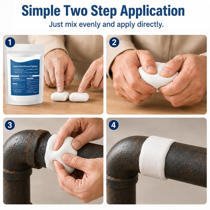 Steel Reinforced Epoxy Putty,Strong Clay Iron Adhesive,Waterproof 2-Part Repair Clay,High