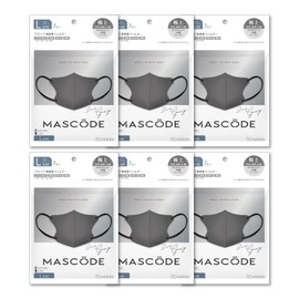 [MASCODE] [Mascode Official Store] Non-woven fabric masks, bi-color masks, masks, non-woven fabric, large size, small size, small face, three-dimensional, 3D masks, L size, set of 6 bags (7 pieces per