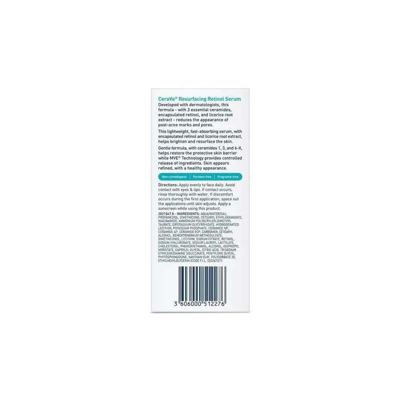 Crea CeraVe Resurfacing Retinol Serum Para Marcas De Acné 3