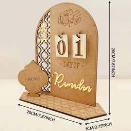 Ramadan Decoration | Ramadan Calendar Made of Wood | Ramadan Calendar Children | Eid Mubarak Advent Calendar, DIY Ramadan Decoration 30 Days Countdown - Calendar for Home