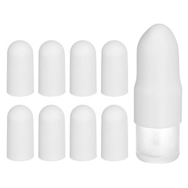uxcell 8pcs Silicone Bottle Covers for Travel, Elastic Sleeves for Leak Proofing 1.1" Dia Toiletry Sleeves Travel Accessories for Shampoo Wash Body Bottles, White