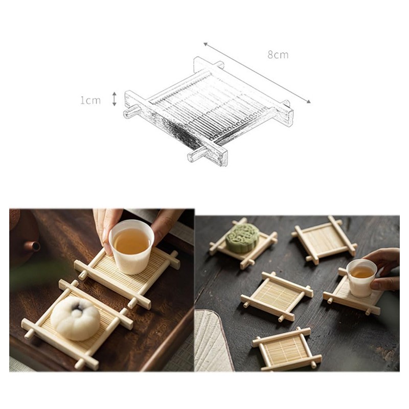 Natiform Bamboo Coasters Set of 4 Stylish Lightweight Tea Holder