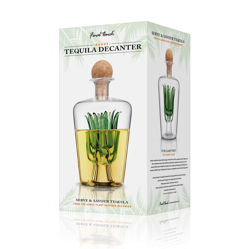 Final Touch Agave Tequila Decanter - 850ml Handmade Bottle with