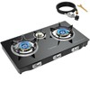 3 Burner Propane Stove 32,300 BTU High-Efficiency Tempered Glass Auto-Ignition