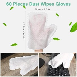 Patelai 60PCS White Microfiber Dusting Gloves Dual-Sided Cleaning Mitts